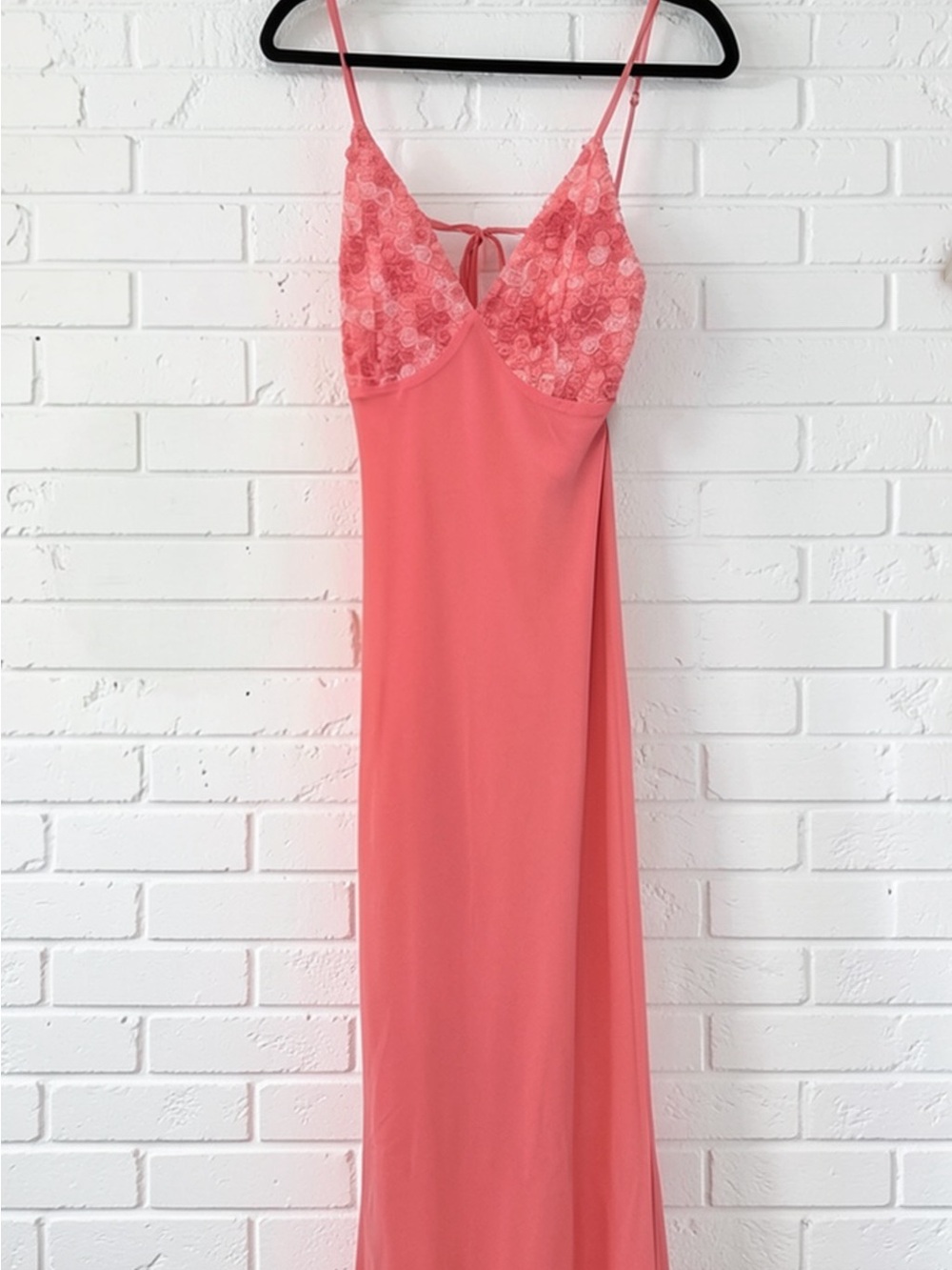 NWT Coral Lace-Detail Slip Dress